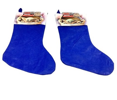 Set of 2 Baby Yoda Stocking  Star Wars The Mandalorian The Child Christmas Blue
