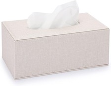 Tissue Box Cover Rectangle Linen Tissue Box Holder Magnetic Bottom