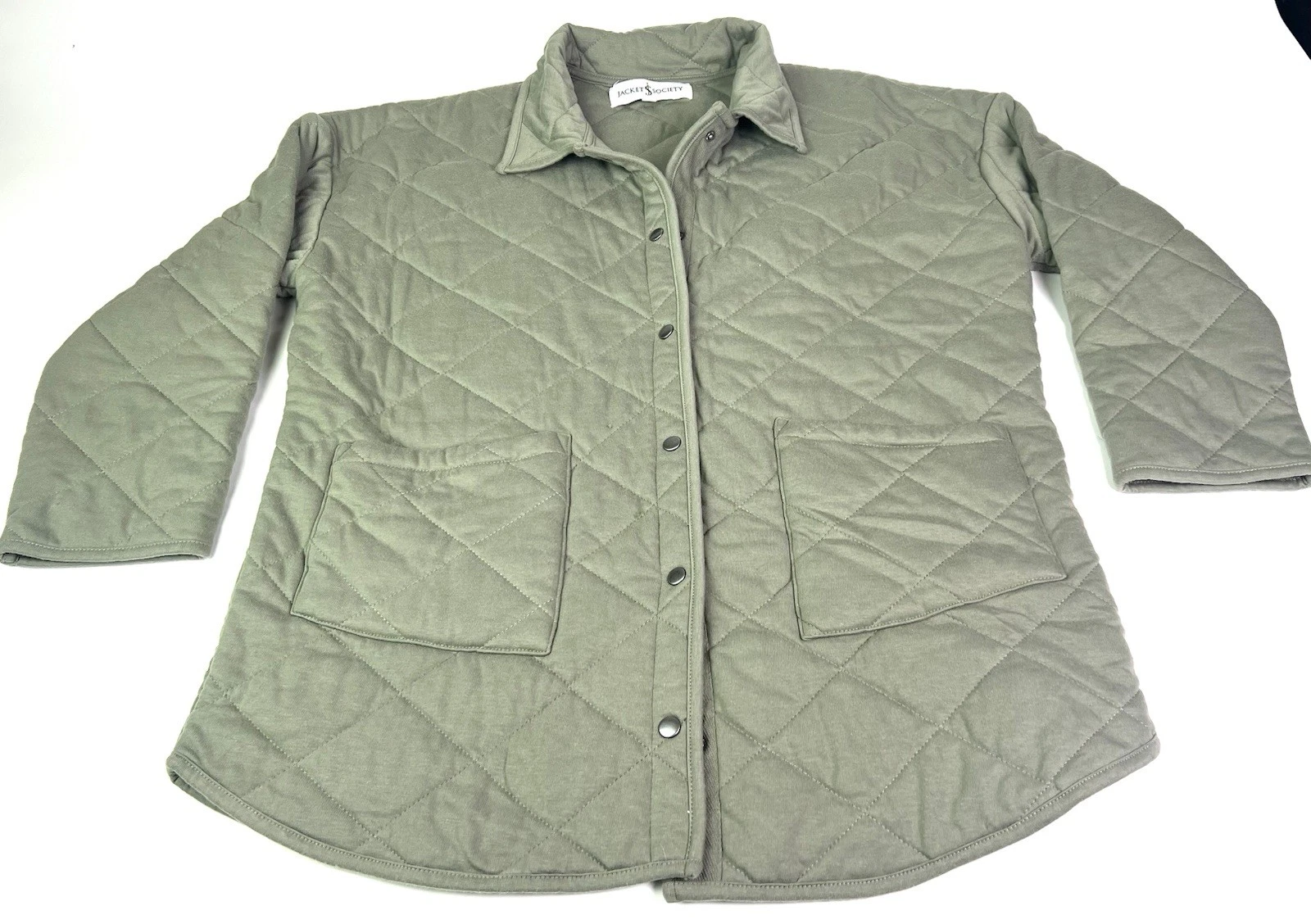 VETEMENTS Jacket Society Women's Large Olive Green Jacket Collared