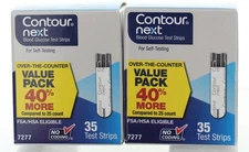 70 Contour Next Test Strips 2 boxes 35 Same Day Free Shipping  Exp: 12/2026+