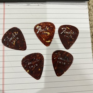 Fender Vintage Guitar Picks 5 Celluloid 1960s No R Mixture Tortoise Look set #2