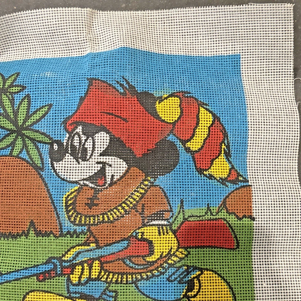 Walt Disney Productions Mickey Mouse Davy Crocket Painted Needlepoint Canvas - Image 4 of 4