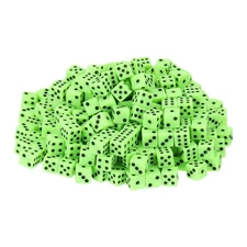 400Pcs Mini Dice, 8mm/0.31" Acrylic Game Dot Square Dice, Green/Black