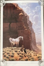 MARY HAGGARD PRINT TITLED REST AT MIDDAY ARABIAN HORSES SALUKI DOGS 26.75”x18”