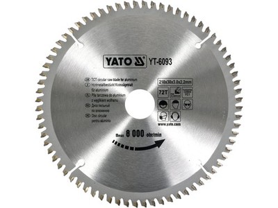 Yato HM Kreissägeblatt f. Aluminium 210X30X72 YT-6093