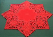 Hardanger Rote Sterne 60cm oder 4er-set 30Stern in natur , Handarbeit.