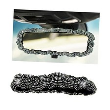 Bling Rearview Mirror Cover, Fluffy Rear View Mirror Edge Protector Colorful