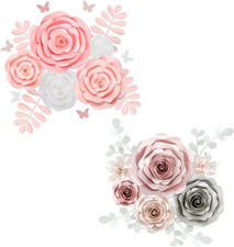 Large 3D Paper Flowers Set for Wedding, Nursery, Kids Room  Party Decor
