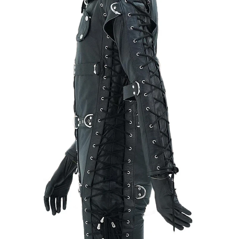 Heavy Duty Real Leather Bondage Suit Full Body Restraint & Escape-Proof Catsuit - Image 3 of 4