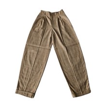 Vtg Linda Allard for Ellen Tracy Wool Striped Check Balloon Trousers Pants 6