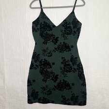 NWT Burnout Black Velvet Floral Mini Dress-L/32”-Whimsigoth Dark Forest Romance