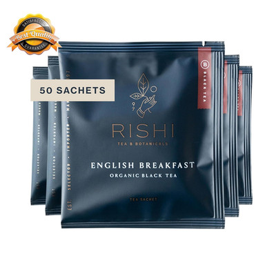English Breakfast Tea Bags 50 Count Organic Black Tea Hot Iced Drink