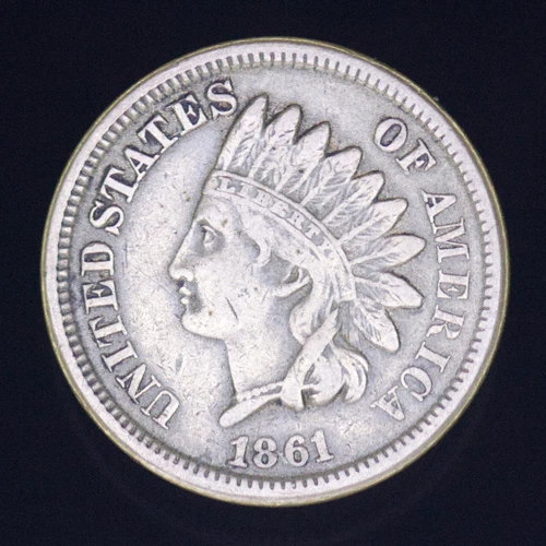 1861 Indian Head Cent SEMI-KEY Civil War Date VF Philadelphia