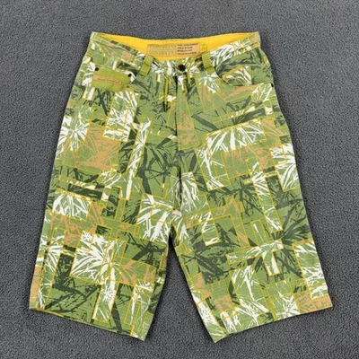 Vintage Pepe Jeans Shorts Mens 34x15.5 Green Tropical Ripstop Bermuda Y2K 90s - Image 1 of 4