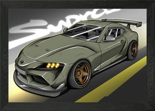 TOYOTA GR SUPRA MKV A91 Framed Wall Art Poster Canvas Print Picture