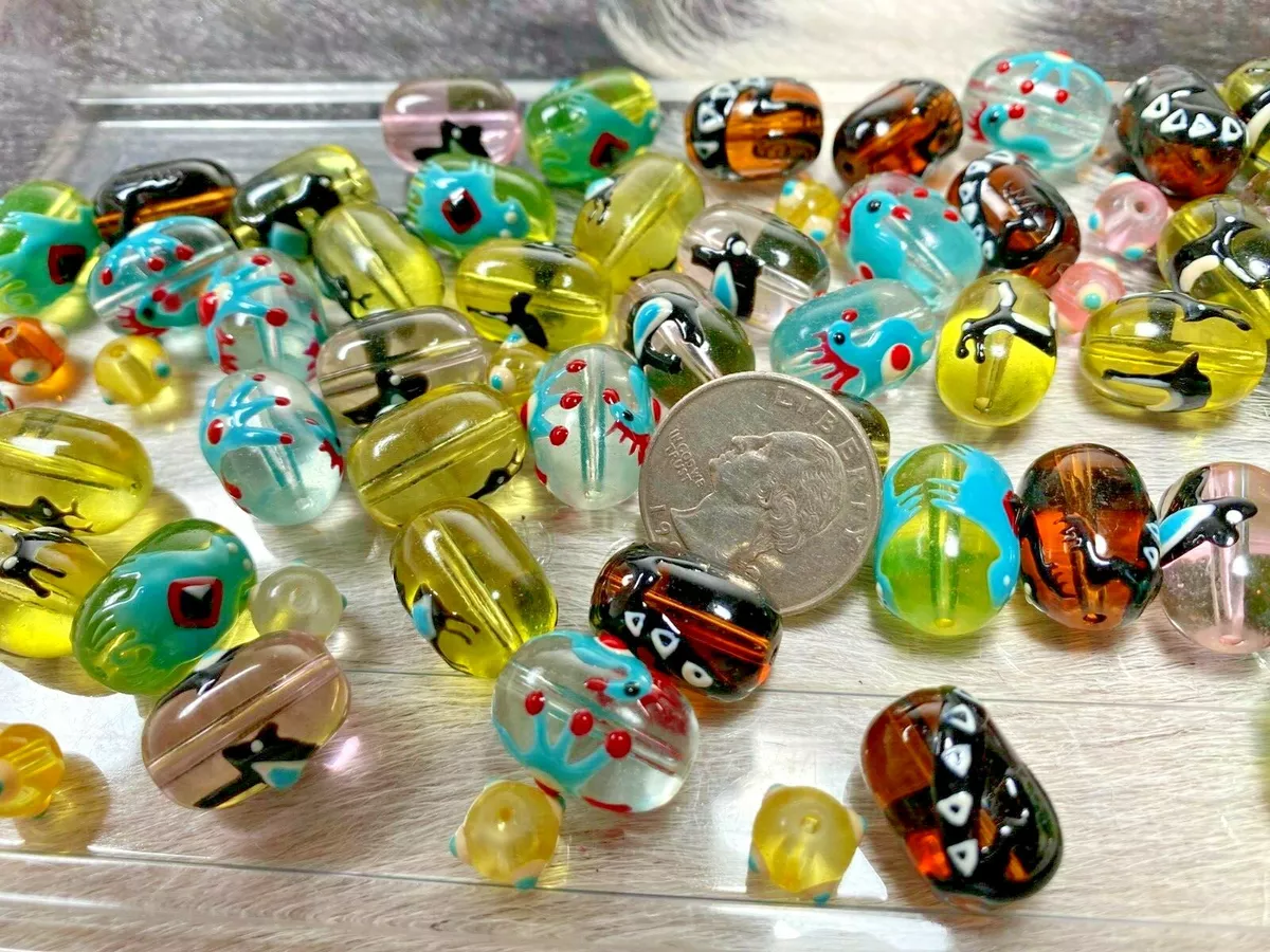 Glass Beads for Bracelet Making Bulk Mix Southwestern symbol kokopelli  beads1 lb