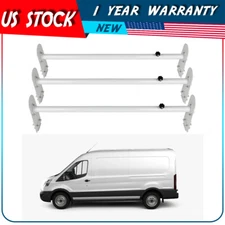 Removeable 3 Bar Van Roof Ladder Rack Heavy Duty Steel for Car Top Carrier White