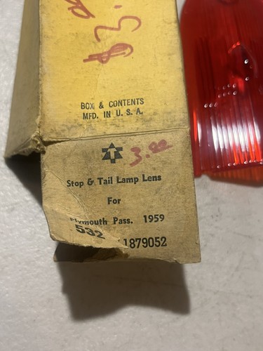 1959 59 Plymouth Savoy Fury Belvedere Tail Light Lamp Lens 1879052 NOS NORS - Picture 2 of 4
