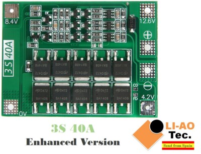 3S 40A Enhanced Version 11.1V 12.6V 18650 Lithium Battery Protection Board BMS
