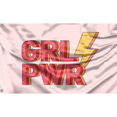 Girl Power rosa Flagge einzigartiges Design 3 x 5 Fuß/90 x 150 cm Größe hergestellt in der EU