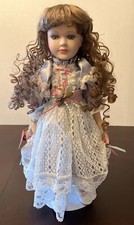 Show Stoppers Collectible Porcelain 16" Doll Country Emma With Stand