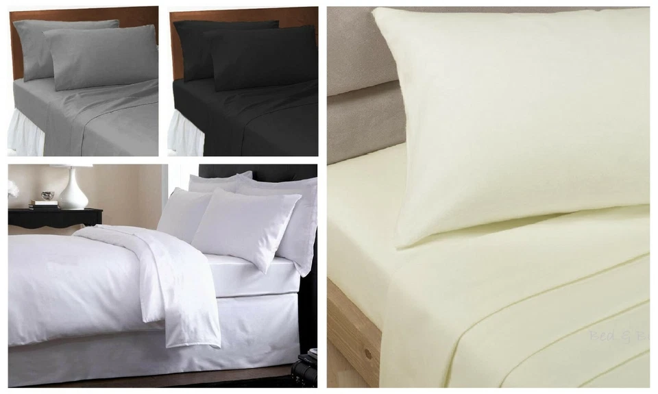 HOME, BED & BATH, NZ Deep Fitted Sheet Flat Sheet Pillow Pair Egyptian Cotton High 400 Thread Count