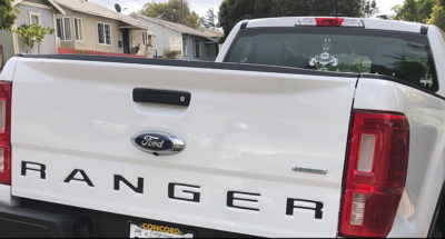 Tailgate Letters For 2019 - 2023 Ranger Matte Black Raised Inserts Decals