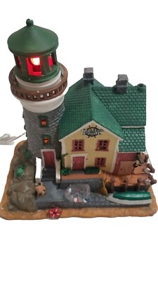 Lemax Light Up Plymouth Corners Oyster Lighthouse Keeper Cottage Collection