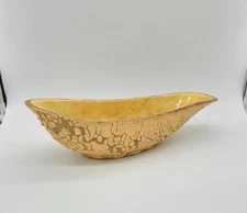 60s Postmodernism Art Studio Volcanic Texture Consol Bowl Earth Tones -Signed