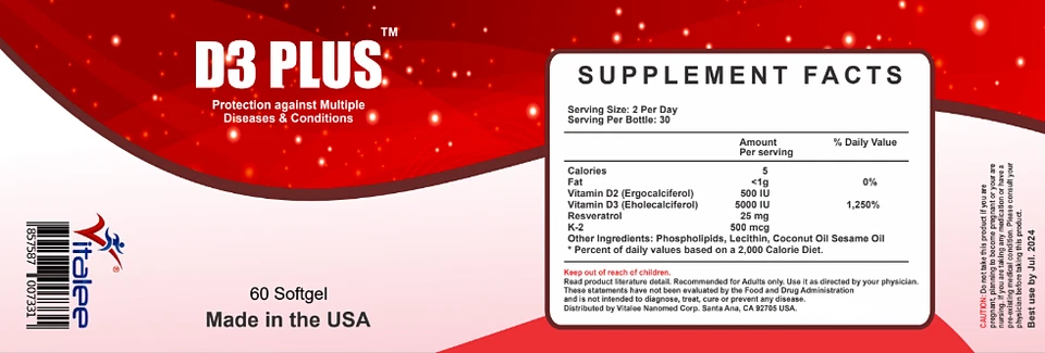 Bone Combo Pack-Vitamin D3 Plus & Calmatate XP (2x60ct ) - Image 4 of 4