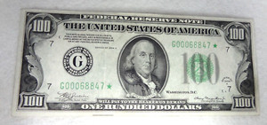 1934 A 100 Dollar U.S. Star Note low serial number