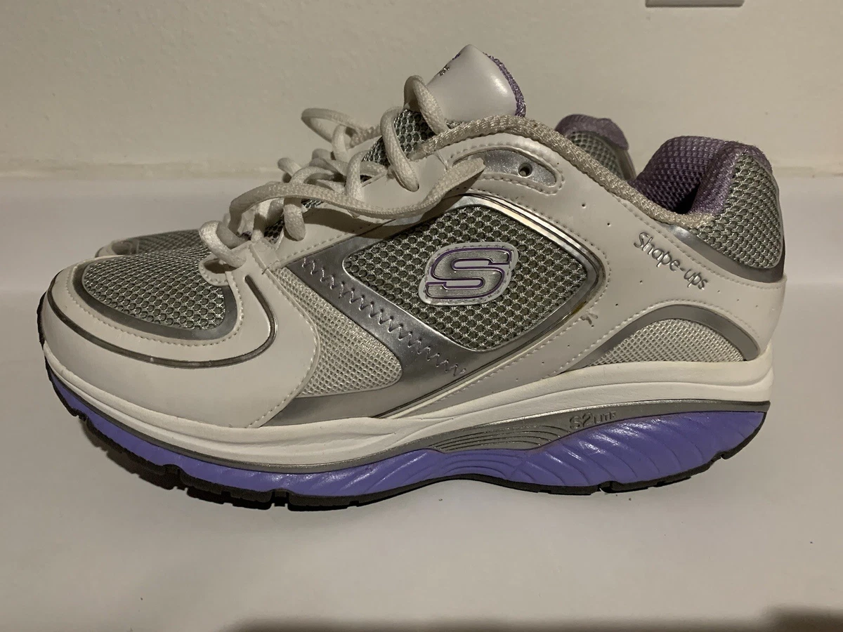 SKECHERS Shape Ups 12381 Womens Sz 10 S2 Lite White purple Fitness Walking Shoes