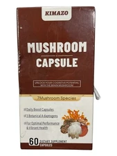 Kimazo Mushroom Complex Supplement - 7 Mushroom Species - 60 caps - Exp 11/25