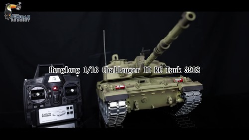 Tanque de radiocontrol Henglong 1/16 7.0 Challenger II 3908 360° torreta ruedas de metal pistas - Vídeo 1 de 1