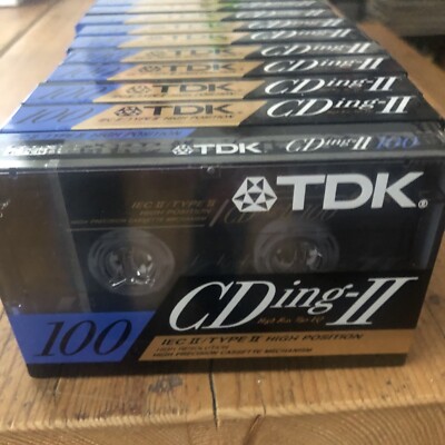9x TDK CDing II 100 TYPE II CASSETTE TAPE Sealed Rare Vintage Neu