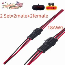 2X Car Waterproof Electrical Wire Cable Connector Male Female 4Pin Way Plug Kit