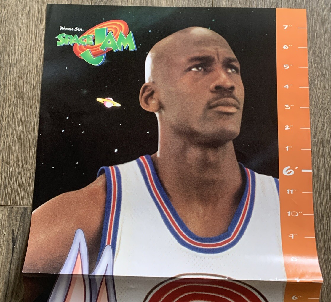 Vintage Michael Jordan Poster Growth Chart Space Jam 1994 Door