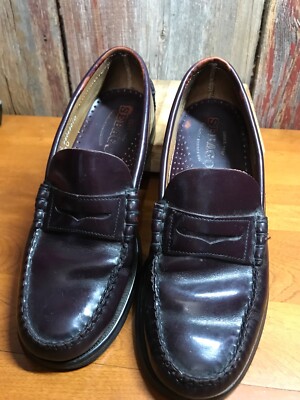 mens sebago leather burgundy penny loafer shoes 76690 size