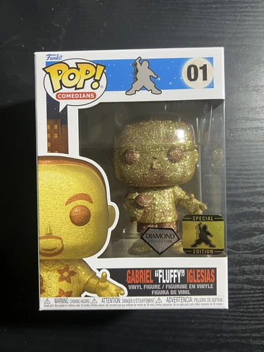 Gabriel Fluffy Iglesias FUNKO POP 01 Gold/Diamond + Key Chain NEW Special Editio