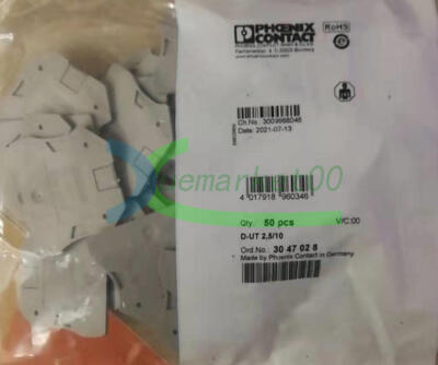 50PCS New PHOENIX CONTACT Terminal D-UT 2.5/10(D-UT 2,5/10) 3047028