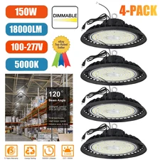 LED High Bay Light 150W 4Pack 24000LM Dimmable High Bay led Shop Lights,100-277V