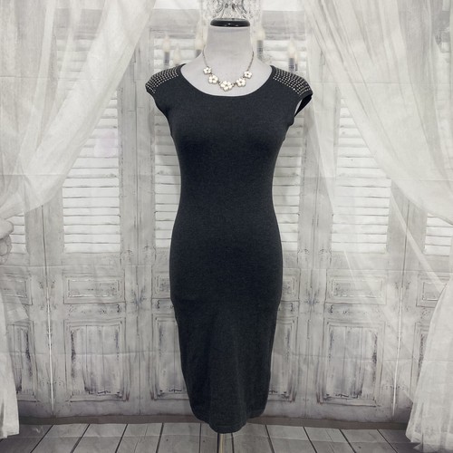 Express XS Solid Cap Sleeve Dark Gray 