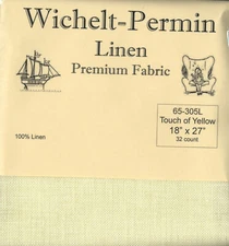 Cross Stitch Wichelt-Permin 32Ct Touch of Yellow Linen Fabric 18" x 27" #65-305L