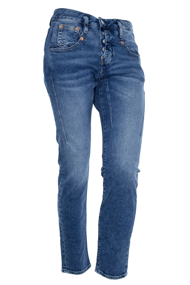 Herrlicher Shyra Cropped Slim Fit Stretchjeans Boyfriend Damen Denim Blau - Bild 1 von 1