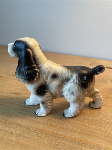 Vintage Fine Quality Lego Cocker Spaniel Dog Figurine Black White Japan - Picture 3 of 7