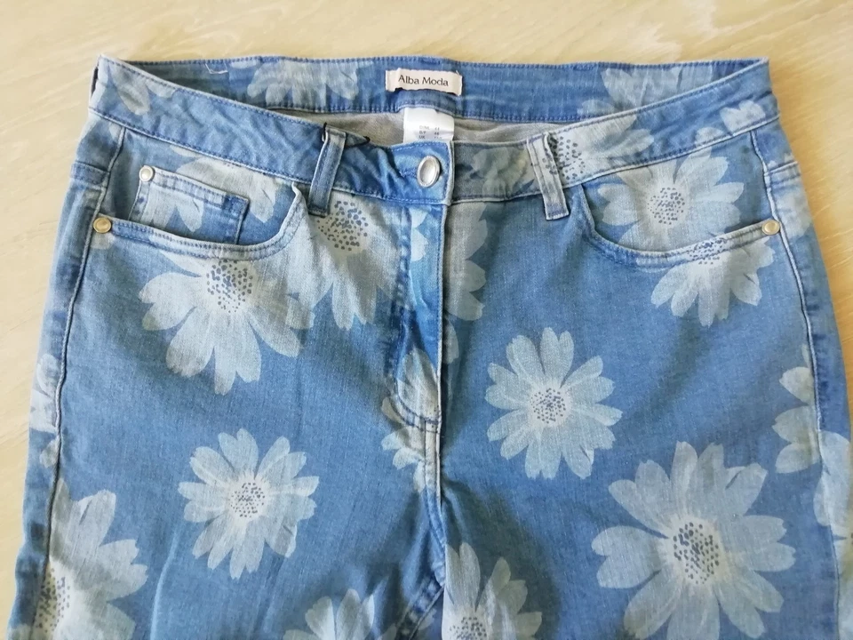 Gr. 44*46*48 / L28 Alba Moda Damen Jeans "Flower" Stretch lightblue - 40% Rabatt - Bild 3 von 4