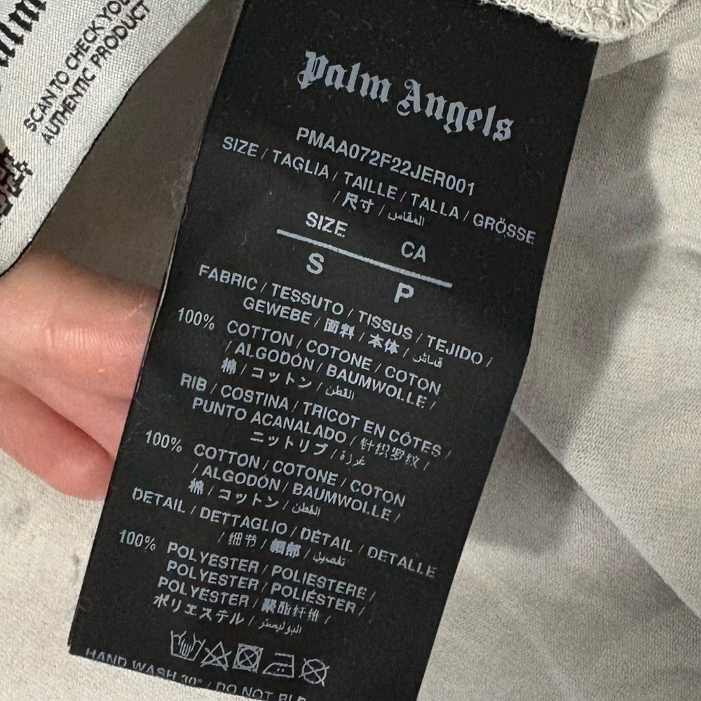 Palm Angels Men’s Small Off White Multicolor Brush Strokes Graphic Tee Shirt