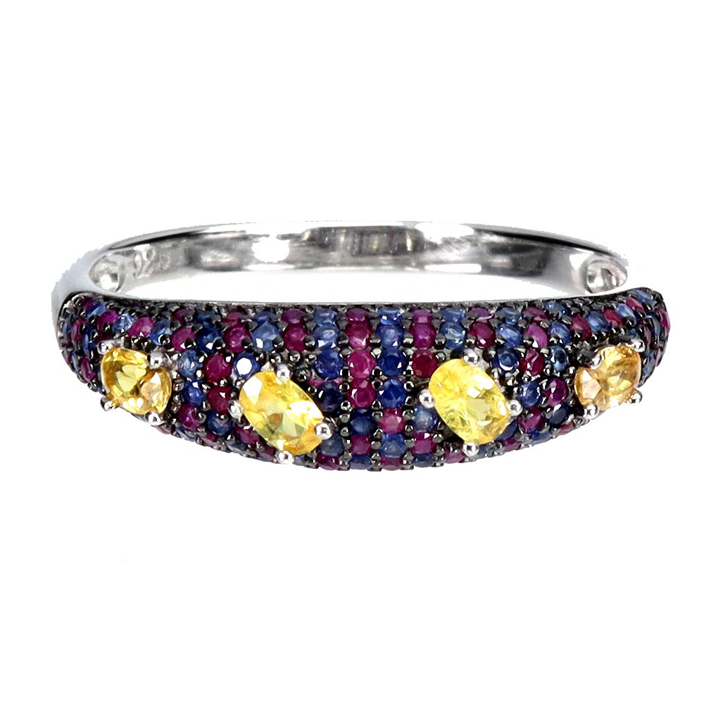 925 Sterling Silver Ring Oval Yellow Sapphire Ceylon Ruby Gemstone Jewelry Sz 8