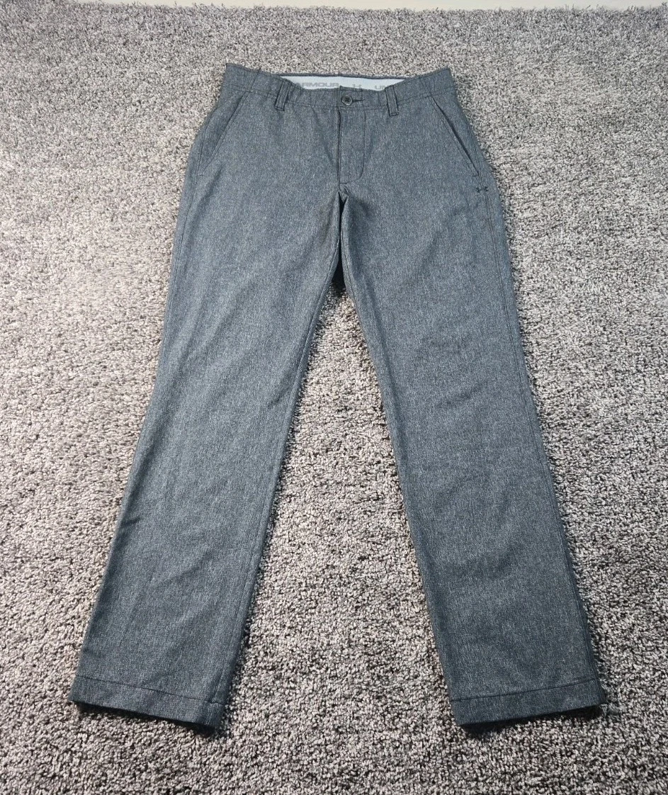 UNDER ARMOUR Pants Mens 30x30 Gray Match Play Vented Golf Preppy Stretch 1347389