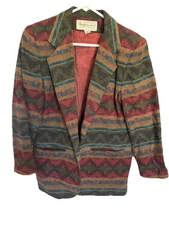 Vintage Fundamental Things Blazer Womens 4 Petite Denver Vibes Aztec Western EUC